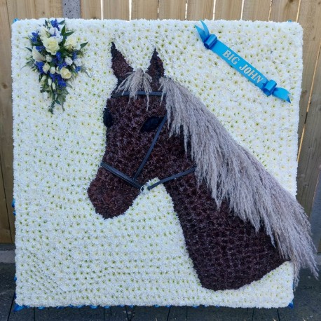 Horse head funeral tribute