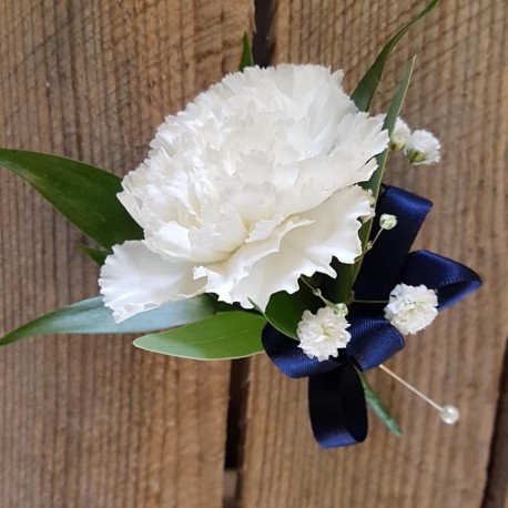 Lady's White Carnation Buttonhole