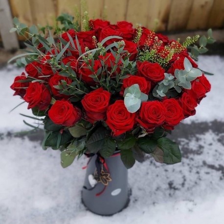 Red Rose Eco Vase