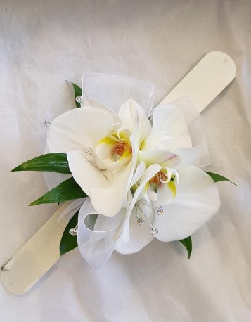 White Phalaenopsis Orchid Wrist Corsage