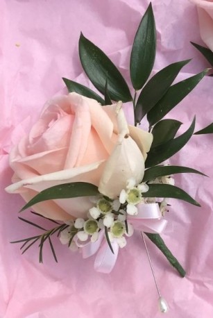 Lady's Pink Rose Buttonhole