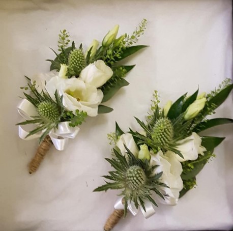 White Thistle Corsage