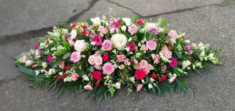 Pink and Cerise Casket Spray