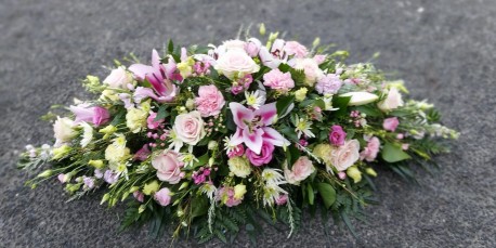 Pink and White Casket Spray