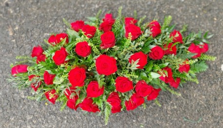 All Red Rose Casket Spray