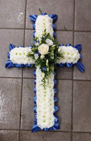 Blue and white based Cross
