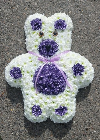 White and Lilac Teddy Bear