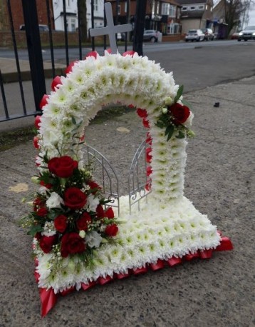 Red and white Gates of Heaven