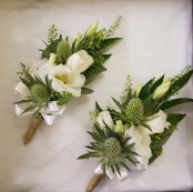 White Thistle Corsage