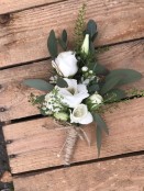 All White Boutonniere