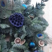 Luxury Peacock Spruce Door Wreath