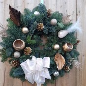 Luxury Golden Spruce Door Wreath