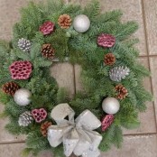 Luxury Pinks and Silvers Spruce Door Wreath