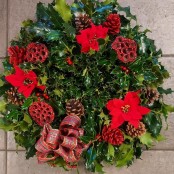 Traditional Red Holly Wreath