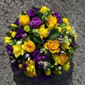 Purple and yellow textured Posy pad